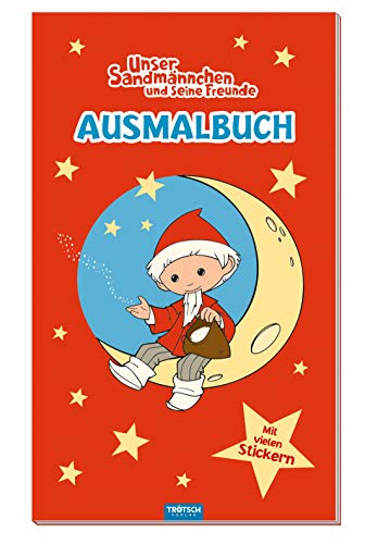 "Unser Sandmännchen und seine Freunde" Ausmalbuch, Malheft, Malbuch, Stickerbuch, Pitti, Pittiplatsch, Moppi, Schnatterinchen: 12 Seiten, 2 Stickerseiten, Softcover