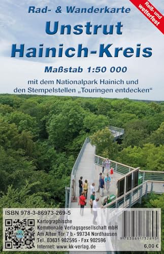 Unstrut-Hainich-Kreis: Rad- und Wanderkarte (Reiß- und wetterfest) von KKV