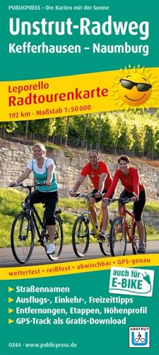 Unstrut-Radweg, Kefferhausen - Naumburg: Leporello Radtourenkarte mit Ausflugszielen, Einkehr- & Freizeittipps, wetterfest, reissfest, abwischbar, GPS-genau. 1:50000 (Leporello Radtourenkarte: LEP-RK)