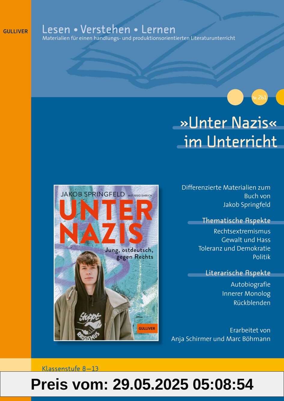 »Unter Nazis« im Unterricht: Differenzierte Materialien zum Buch von Jakob Springfeld und Issio Erich (Klassenstufe 8-13, mit Kopiervorlagen)