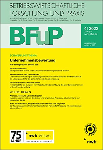 Unternehmensbewertung: BFuP 4/2022 von NWB Verlag