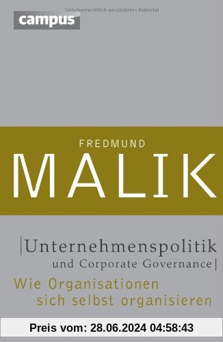 Unternehmenspolitik und Corporate Governance: Wie Organisationen sich selbst organisieren (Management: Komplexität meistern (Malik))