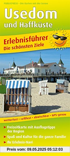 Usedom und Haffküste: Erlebnisführer mit Informationen zu Freizeiteinrichtungen auf der Kartenrückseite, wetterfest, reißfest, abwischbar, GPS-genau. 1:120000 (Erlebnisführer / EF)