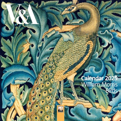 V&A: William Morris Birds Mini Wall Calendar 2025 (Art Calendar) von Flame Tree Publishing