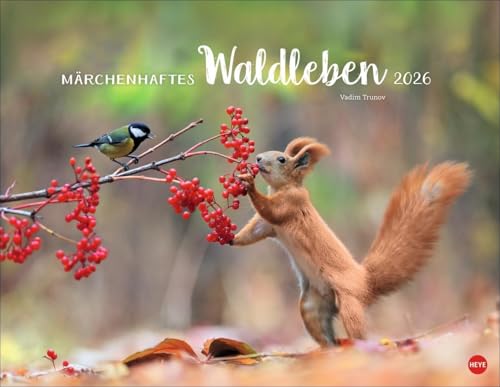 Vadim Trunov: Märchenhaftes Waldleben Posterkalender 2026: Naturkalender 2026 gestaltet mit Bildern des Naturfotografen Vadim Trunov. Fotokalender 2026 im Querformat. 44 x 34 cm. von Heye