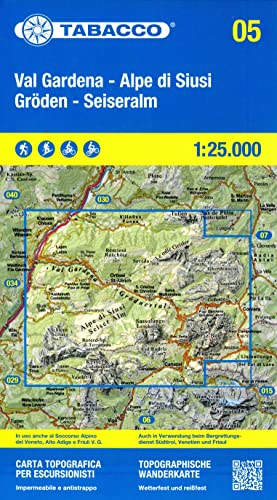 05 Val Gardena- Alpe di Siusi- Gröden - Seiseralm: 1:25000 (Carte topografiche per escursionisti, Band 5) von Tabacco editrice