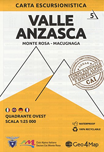 Valle Anzasca Ovest 1 : 25.000: Monte Rosa - Macugnaga