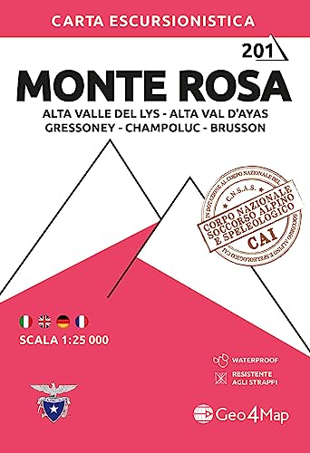 Valle del Lys: Wanderkarte 1:25000 (Carta escursionistica)