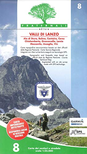 Valli di Lanzo 1 : 25 000 (wandelkaart, Band 8)