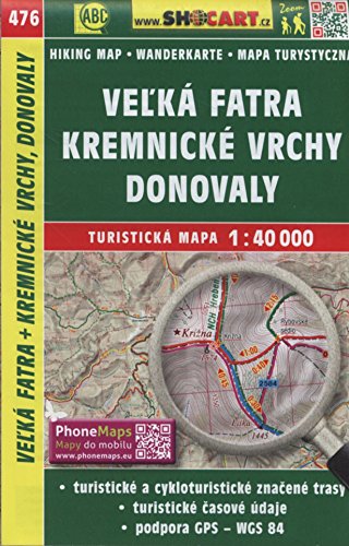 Veľká Fatra, Kremnické vrchy, Donovaly / Große Fatra, Kremnitzer Berge, Donovaly (Wander - Radkarte 1:40.000) (SHOCart Wander - Radkarte 1:40.000 Slowakei, Band 476) von SHOCart