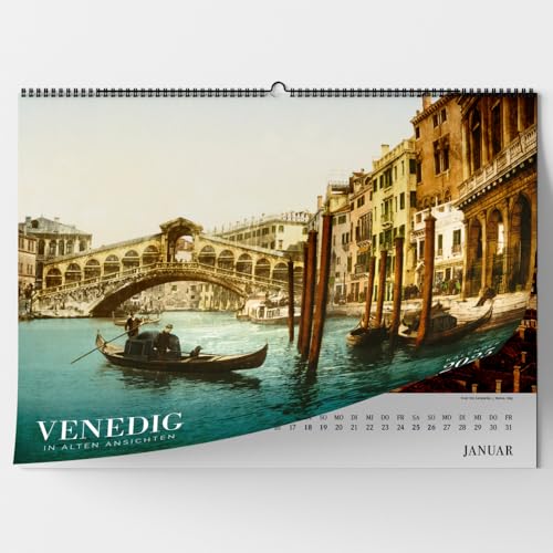 Venedig in alten Ansichten. Wandkalender 2025: Photochrom-Aufnahmen von Favoritenpresse