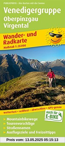 Venedigergruppe, Oberpinzgau, Virgental: Wander- und Radkarte mit Ausflugszielen & Freizeittipps, wetterfest, reißfest, abwischbar, GPS-genau. 1:35000 (Wander- und Radkarte / WuRK)