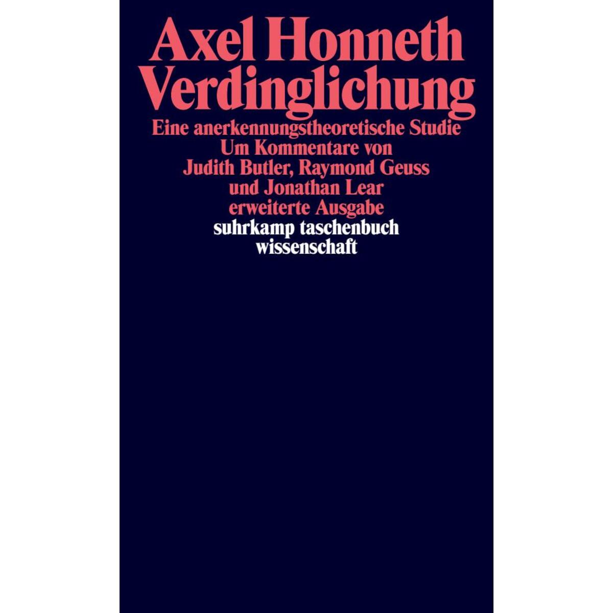 Verdinglichung Verdinglichung von Suhrkamp Verlag