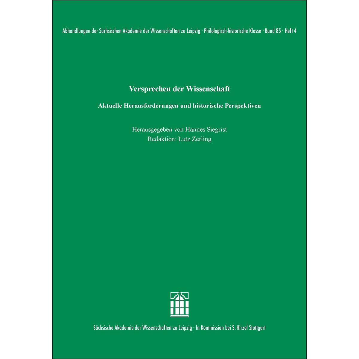 Versprechen der Wissenschaft Versprechen der Wissenschaft von Hirzel S. Verlag