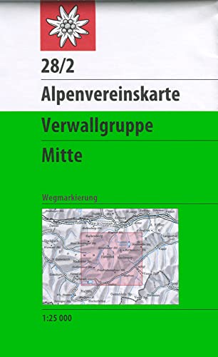 Verwallgruppe, Mitte: Topographische Karte 1:25.000 mit Wegmarkierungen (Alpenvereinskarten)