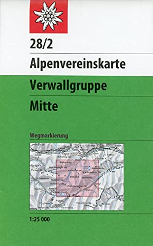 Verwallgruppe, Mitte: Topographische Karte 1:25.000 mit Wegmarkierungen (Alpenvereinskarten)