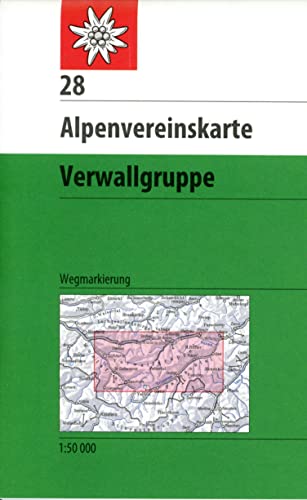 Verwallgruppe: Topographische Karte 1:50.000 mit Wegmarkierungen (Alpenvereinskarten, Band 28) von Deutscher Alpenverein