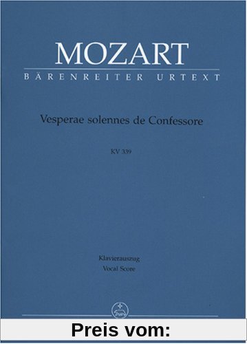 Vesperae Solennes de Confessore KV 339. Klavierauszug