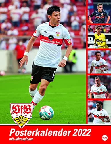 VfB Stuttgart Posterkalender 2022 - Bundesliga - Wandkalender mit Monatskalendarium und Jahresübersicht - 34 x 44 cm von Heye Kalender