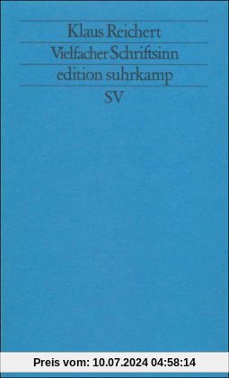 Vielfacher Schriftsinn: Zu »Finnegans Wake« (edition suhrkamp)