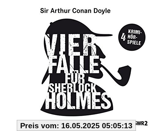 Vier Fälle für Sherlock Holmes (Der adlige Junggeselle, Die einsame Radfahrerin, Die Internatsschule, Der schwarze Peter) - 4 Audio-CDs mit 208 Min.