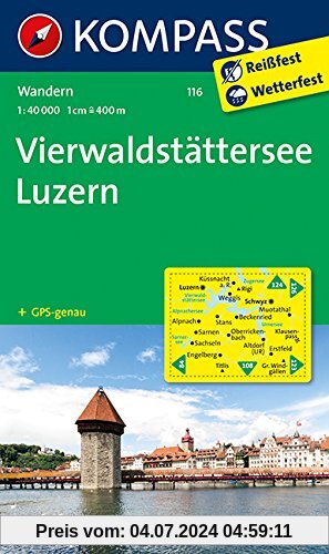Vierwaldstätter See - Luzern: Wanderkarte. GPS-genau. 1:50000 (KOMPASS-Wanderkarten)