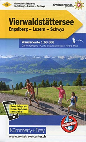 Vierwaldstättersee Engelberg - Luzern - Schwyz Nr. 11 Wanderkarte 1:60 000: Water resistant, free Download mit HKF Outdoor App (Kümmerly+Frey Wanderkarte 1:60.000, Band 11) von Kmmerly und Frey