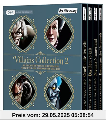 Villains Collection 2: Die Geschichten hinter den Bösewichten: Cruella, die Teufelin - Das Herz so kalt - Niemals Nimmerland – Empor aus der Unterwelt (Villains-Boxen, Band 2)