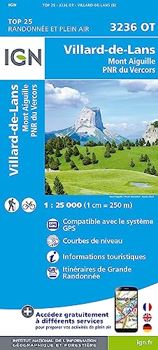 Villard de Lans 1:25 000: Mont Aiguille, PNR du Vercors (TOP 25) von IGN Frankreich
