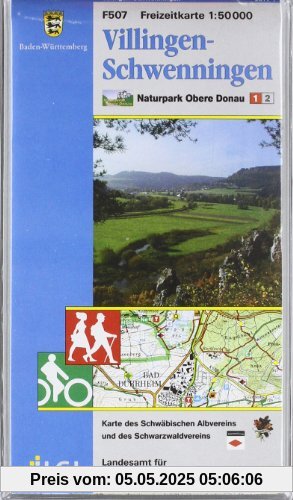 Villingen-Schwenningen 1 : 50 000. Topographische Freizeitkarte: Naturpark Obere Donau Blatt 1. Freizeitkarte mit Wander-, Radwegen und touristischer Infrastruktur