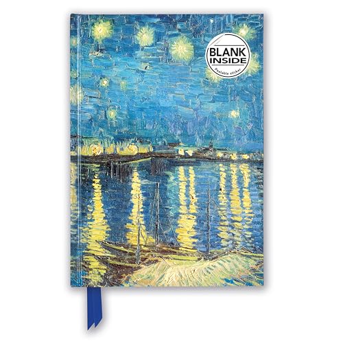 Vincent Van Gogh: Starry Night Over the Rhône (Foiled Blank Journal) (Flame Tree Blank Notebooks): Unser hochwertiges Blankbook mit festem, ... Notizbuch DIN A 5 mit Magnetverschluss)