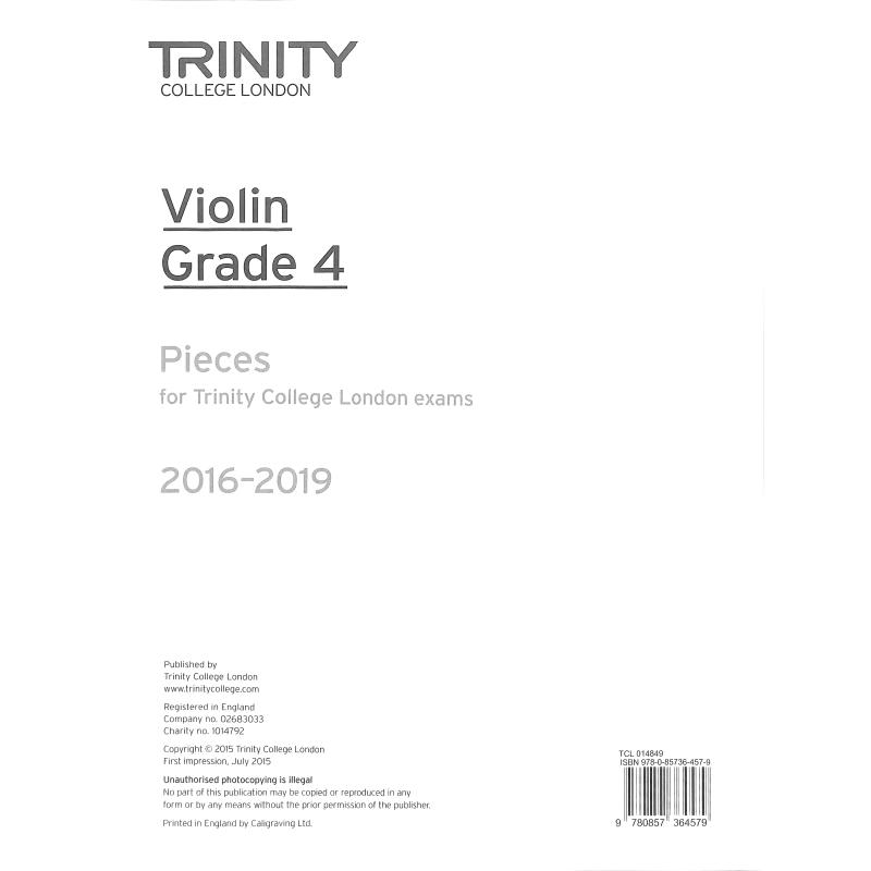 Violin grade 4 2016-2019 Violin grade 4 2016-2019