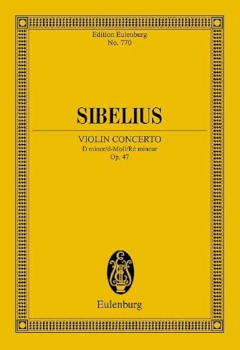 Violinkonzert d-Moll: op. 47. Violine und Orchester. Studienpartitur. (Eulenburg Studienpartituren) von Schott Music