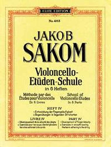 Violoncello-Etüden-Schule: Entwicklung der Fingerläufigkeit - Bogenübungen in liegenden Stricharten. Heft 4. Violoncello.: Développement de la ... Numéro 4. cello. (Simrock Original Edition)
