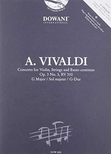 Vivaldi: Concerto for Violin, Strings and Basso Continuo in G Major, Op. 3, No. 3, RV 310: G Major / Sol Majeur / G-dur