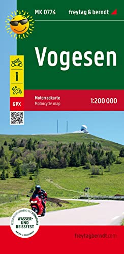 Vogesen, Motorradkarte 1:200.000, freytag & berndt: Toureninfos, GPX Tracks, wasserfest und reißfest (freytag & berndt Motorradkarten) von Freytag-Berndt und ARTARIA