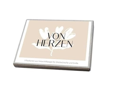 Von Herzen - Postkartenbox: 9 Postkarten aus Holzschliffpappe für Glückwünsche und Grüße von Gerth Medien