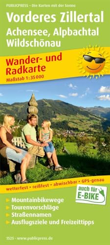 Vorderes Zillertal, Achensee - Alpbachtal, Wildschönau: Wander- und Radkarte mit Ausflugszielen & Freizeittipps, wetterfest, reißfest, abwischbar, GPS-genau. 1:35000 (Wander- und Radkarte: WuRK)