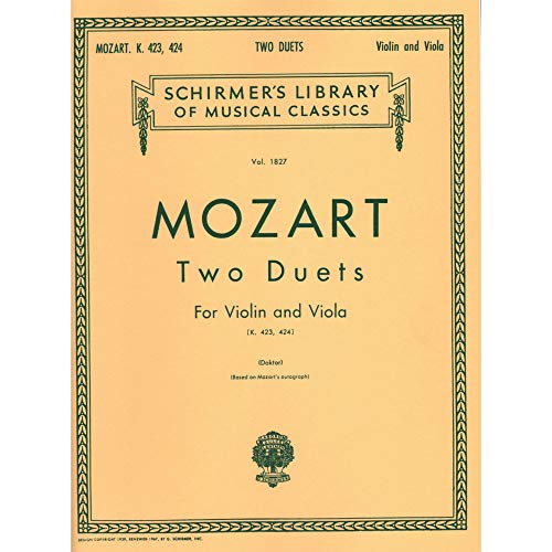 W.A. Mozart Two Duets For Violin And Viola K.423/424 Vla von G. Schirmer