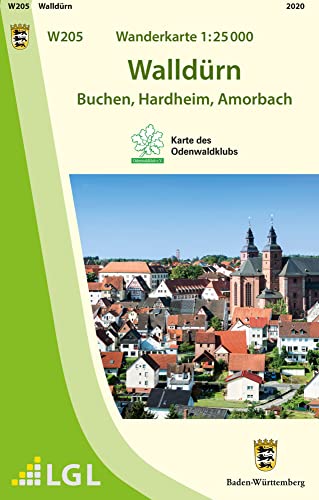 W205 Wanderkarte 1:25 000 Walldürn: Buchen, Hardheim, Amorbach