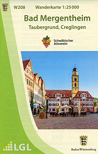 W208 Wanderkarte 1:25 000 Bad Mergentheim: Taubergrund, Creglingen