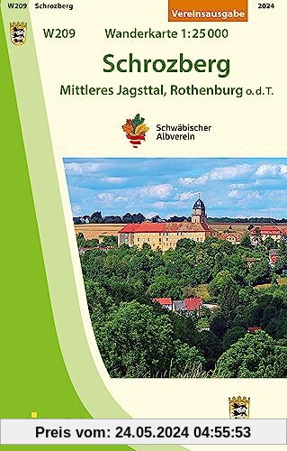 W209 Schrozberg - Mittleres Jagsttal, Rothenburg o.d.T.: Wanderkarte 1:25.000 (Wanderkarten 1:25 000)