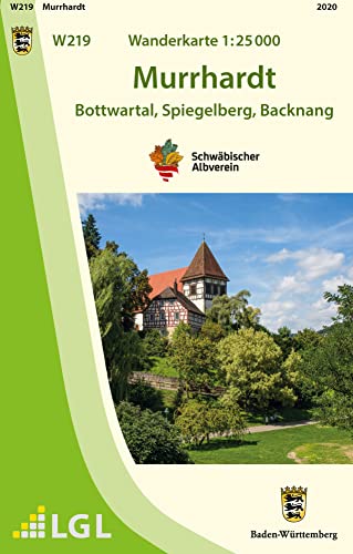 W219 Wanderkarte 1:25000 Murrhardt: Bottwartal, Spiegelberg, Backnang von LVA Baden-Wrttemberg