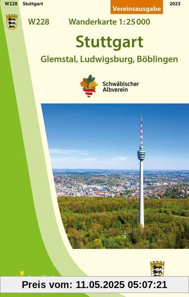 W228 Stuttgart - Glemstal, Ludwigsburg, Böblingen: Wanderkarte 1:25.000 (Wanderkarten 1:25 000)