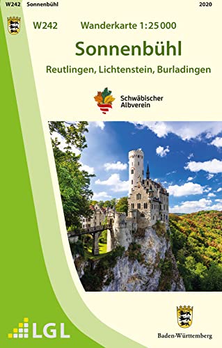 W242 Wanderkarte 1:25 000 Sonnenbühl: Reutlingen, Lichtenstein, Burladingen von LVA Baden-Wrttemberg