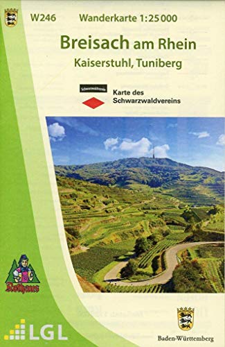 W246 Wanderkarte 1:25 000 Breisach am Rhein: Kaiserstuhl, Tuniberg von LVA Baden-Wrttemberg