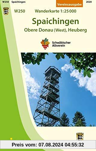 W250 Spaichingen - Obere Donau (West), Heuberg: Wanderkarte 1:25.000 (Karte des Schwäbischen Albvereins)