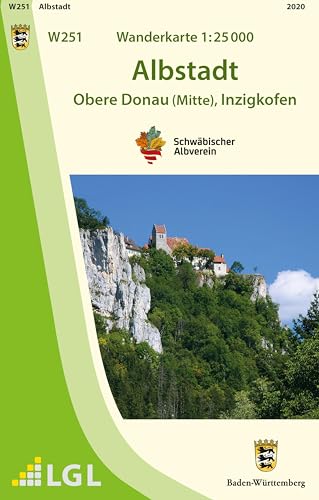 W251 Wanderkarte 1:25000 Albstadt: Obere Donau (Mitte), Inzigkofen von LVA Baden-Wrttemberg