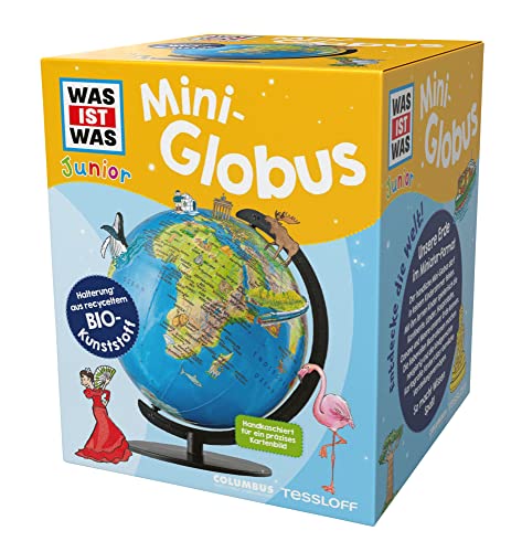 WAS IST WAS Junior Mini-Globus / Die Erde im Miniatur-Format / Bruchfester und stabiler Globus für Kinder ab 4 Jahren: Durchmesser 12 cm von WAS IST WAS