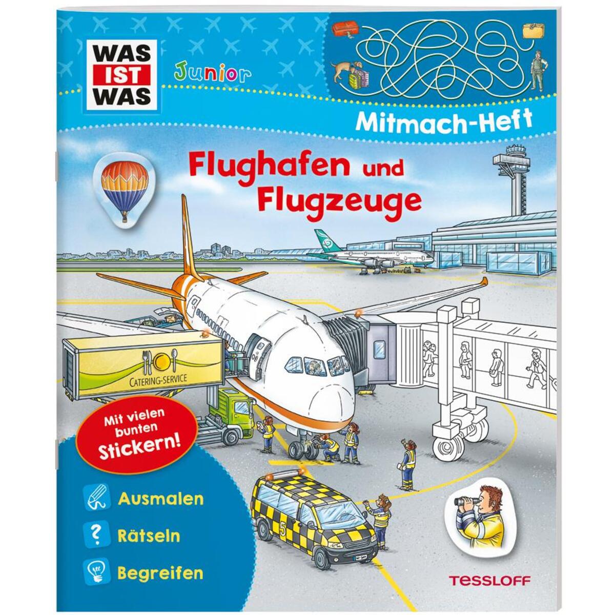 WAS IST WAS Junior Mitmach-Heft Flughafen und Flugzeuge von Tessloff Verlag